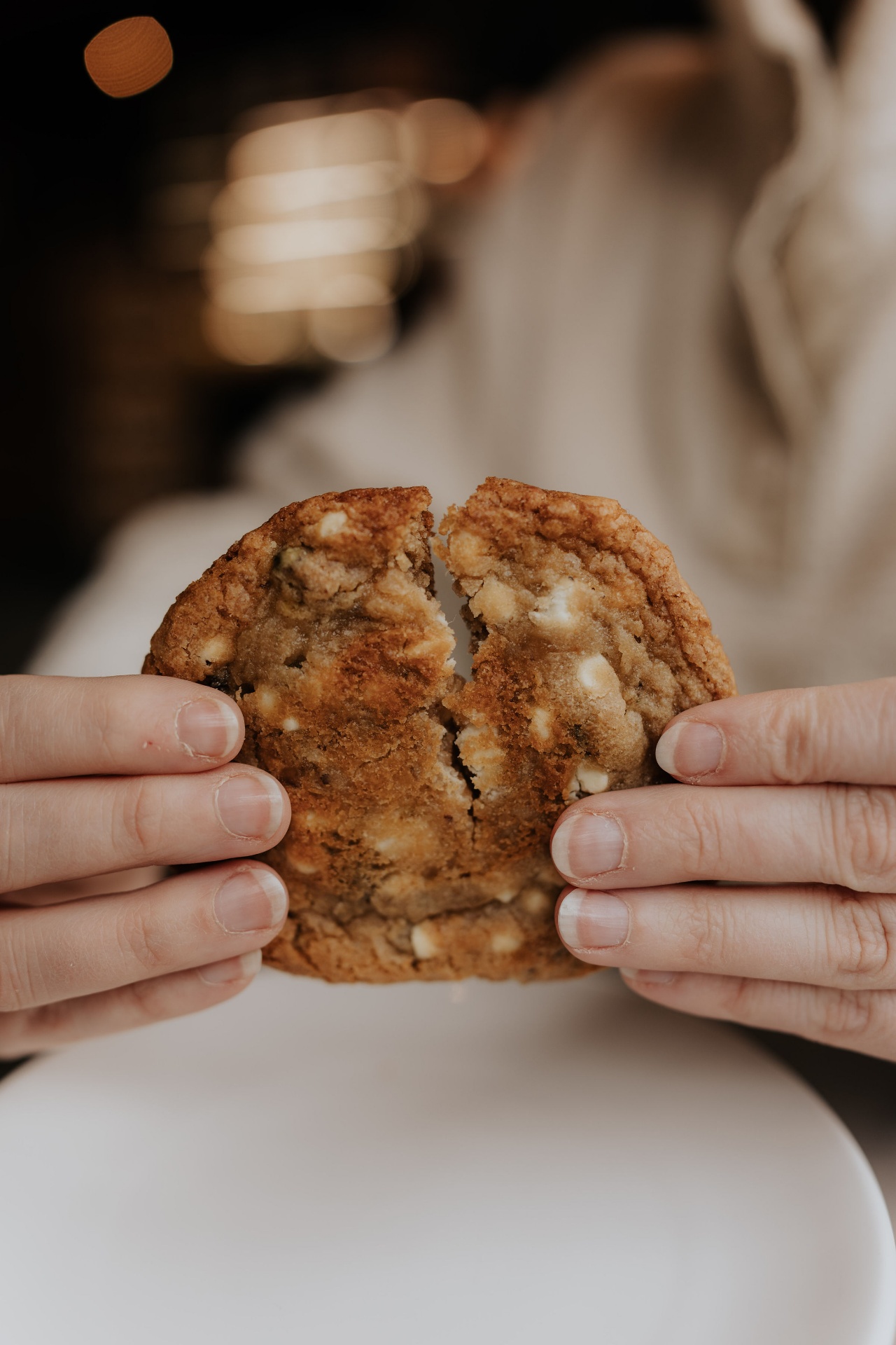 Gember-pistache koekje met witte chocolade